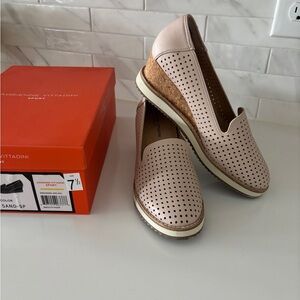 Adrienne Vittadini Sand Perforated Loafers - Size 7.5